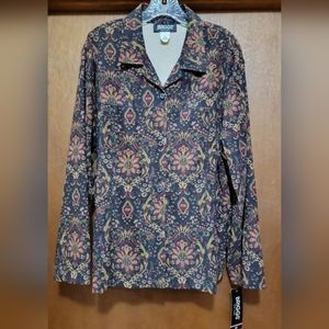 Briggs New York multicolored print blouse shirt top